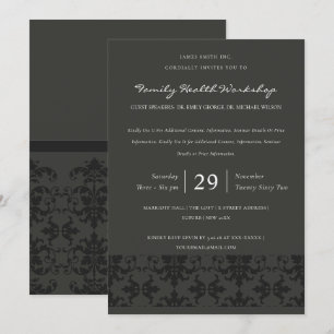 FORMELE ZWARTE GRIJZE DAMAST KLASSIEKE WORKSHOP EV KAART