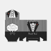 Formele zwarte smoking dank u bedankdoosjes (Uitgevouwen)