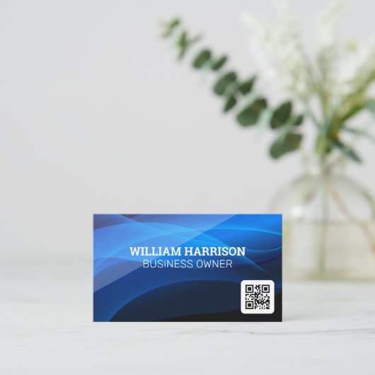 Formes Abstraites bleues | Carte de visite de code (Debout devant)