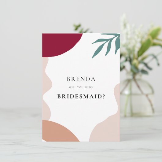 Formes Abstraites Carte de proposition Bridesmaid (Debout devant)