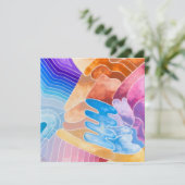 Formes Abstraites Carte Postale Aquarelle (Debout devant)