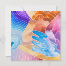 Formes Abstraites Carte Postale Aquarelle