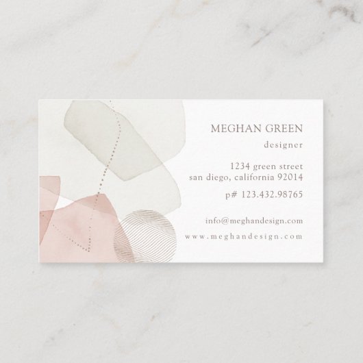 Formes Abstraites de vidage Carte de visite modern (Dos)