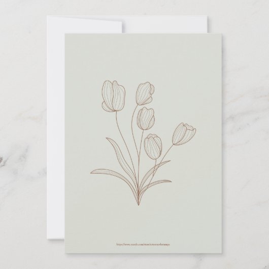 Formes Abstraites et Fleurs Invitation de mariage (Dos)