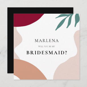 Formes abstraites modernes Bridesmaid carte de pro