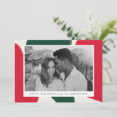 Formes Abstraites rouges et vertes | Carte photo d (Debout devant)