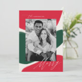 Formes Abstraites rouges et vertes | Carte photo d (Debout devant)