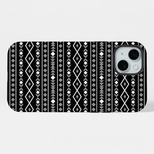 Formes Aztec Motif gris noir (Verso Horizontal)