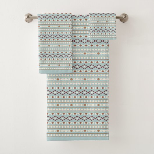 Formes Aztec Motif Rpt Crème Rusts Turquoise-Bleu (En situation)