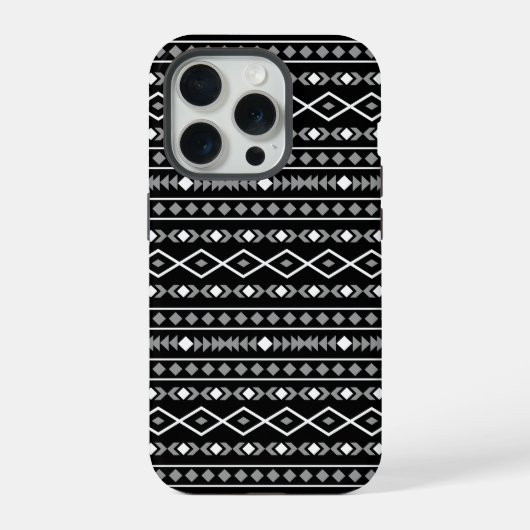Formes aztèques Motif blanc gris noir (Verso)