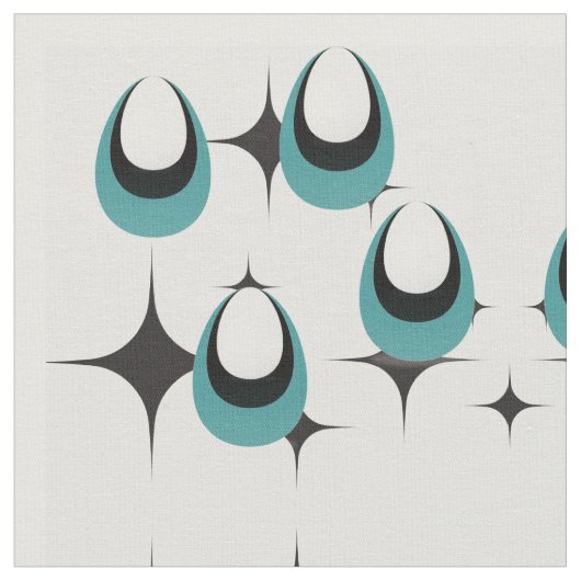 formes bleues Tissu moderne du milieu du siècle (Fermer)