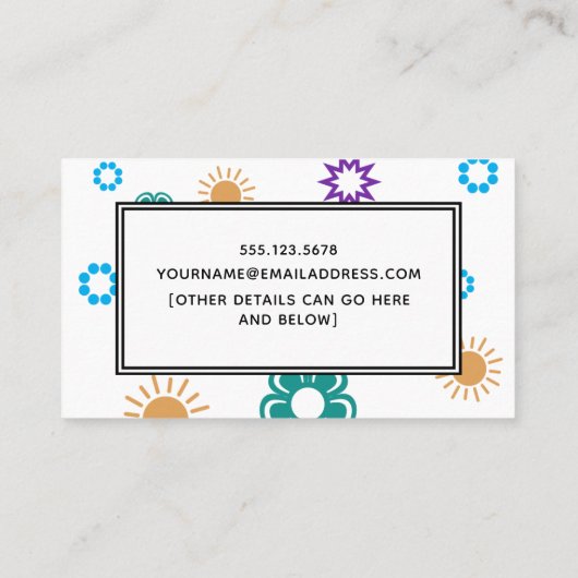 Formes colorées Carte d'appel Mommy Playdate (Dos)