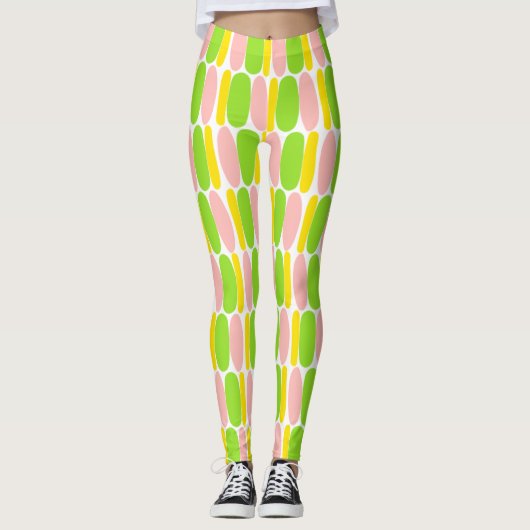 Formes colorées multicolores Motifs Leggings (Devant)