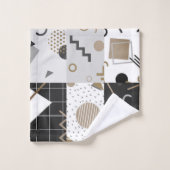 Formes contemporaines Noir, Crème, Gris, Brown (Gant de toilette)