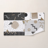 Formes contemporaines Noir, Crème, Gris, Brown (Serviette à main)