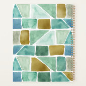 Formes d'aquarelle géométrique verte et bleue (Dos)