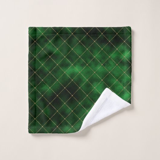 Formes de Losange Doré Vert Foncé Saint-Patrick (Gant de toilette)