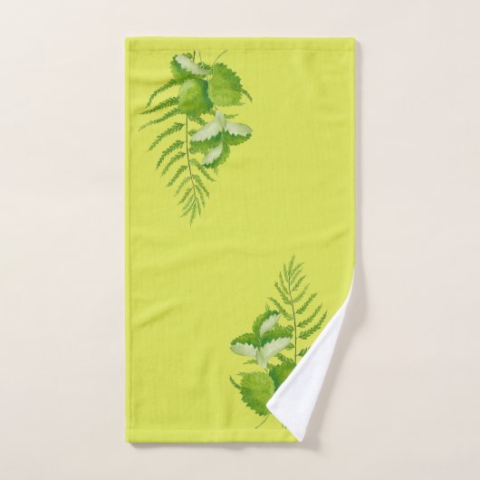 Formes en vert sur un ensemble de serviettes (Serviette à main)
