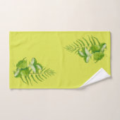 Formes en vert sur un ensemble de serviettes (Serviette à main)