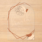 Formes et lignes bohémiennes Invitation acrylique (Recto)