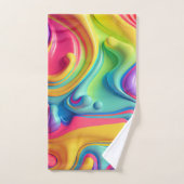 Formes fluides arc-en-ciel en plastique (Serviette à main)