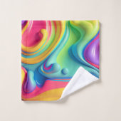 Formes fluides arc-en-ciel en plastique (Gant de toilette)