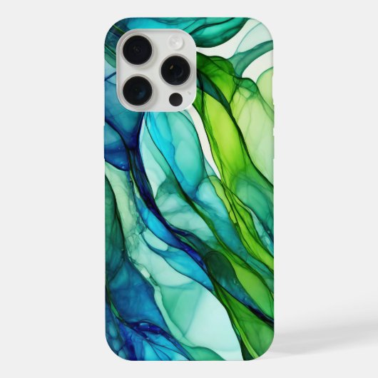 Formes fluides en vert et en bleu (Verso)