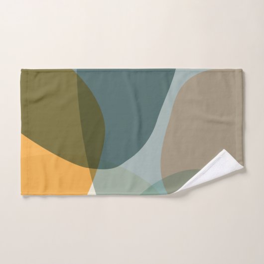 Formes géométriques Abstraites Boho bleu et jaune (Serviette à main)