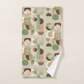 Formes géométriques Abstraites en vert, beige, Bro (Serviette à main)