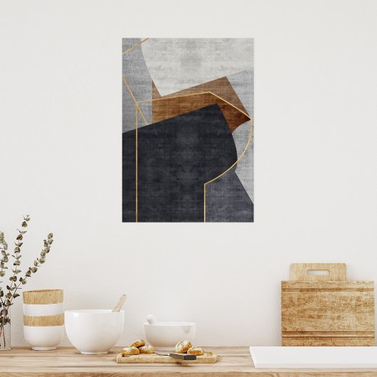 Formes géométriques Abstraites modernes Poster d'a (Cuisine)