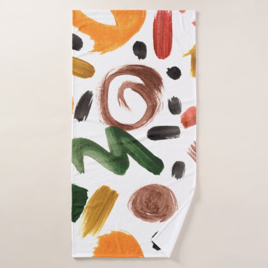 Formes géométriques aquarelles. bru Abstrait (Serviette de bain)