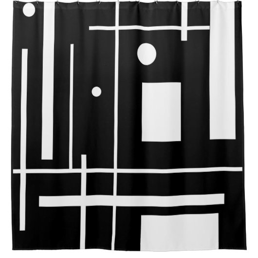 Formes Géométriques Blanches Sur Le Rideau De Douc (Devant)