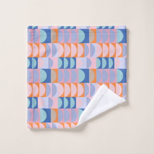 Formes géométriques colorées mignonnes Motif Bleu (Gant de toilette)