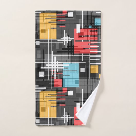 formes géométriques modernes Abstraites rayées (Serviette à main)