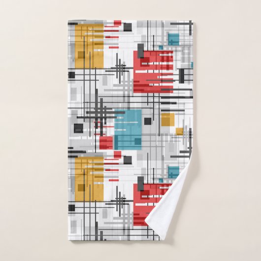 formes géométriques modernes Abstraites rayées (Serviette à main)