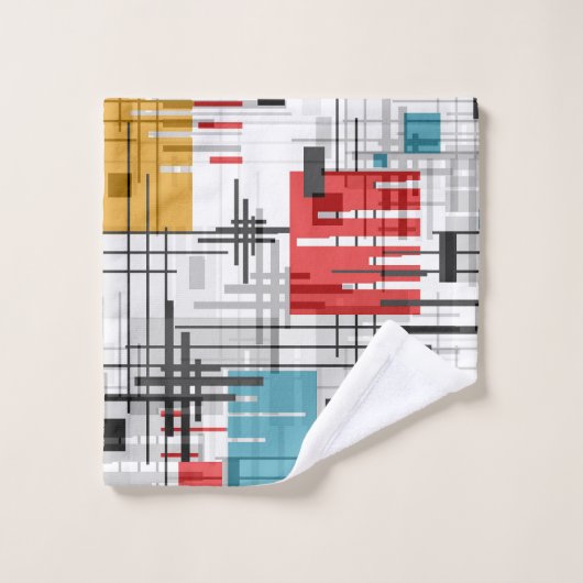 formes géométriques modernes Abstraites rayées (Gant de toilette)