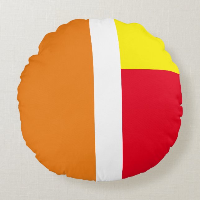 Formes géométriques multicolores motif coussin ron (Devant)
