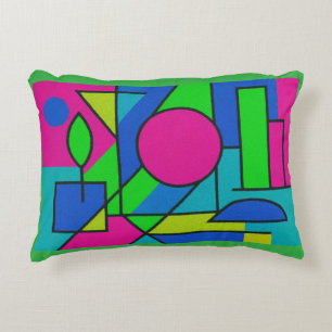 Formes géométriques néon - Design Coussin Abstrait