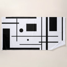 Formes géométriques noires sur une serviette de pl