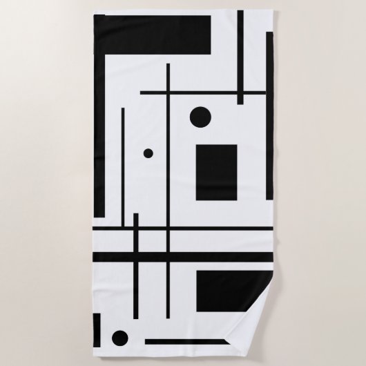 Formes géométriques noires sur une serviette de pl (Devant)