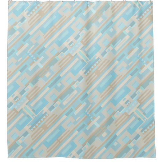 Formes géométriques rideau de douche bleu brun (Devant)