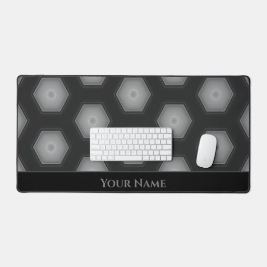 Formes hexagonales gris noir futuriste (Clavier et souris)