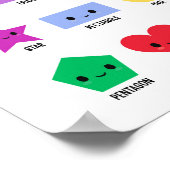 Formes mignonnes avec Visages souriants Poster édu (Coin)