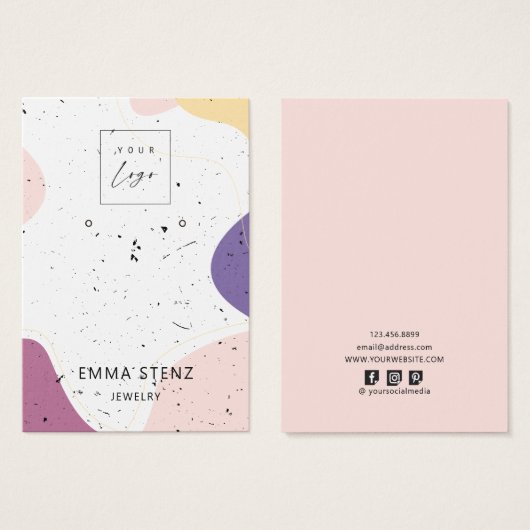 Formes modernes Texturé Stud Porte Cartes d'Affich (Devant & derrière)