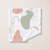 Formes organiques géométriques Boho Motif sur blan (Gant de toilette)