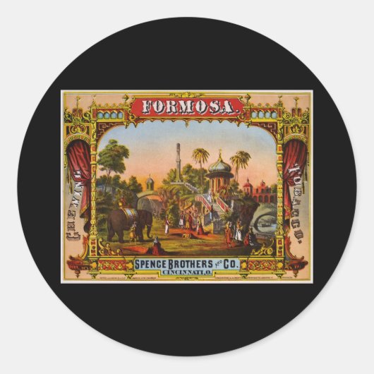 Formosa kauwtabak ronde sticker (Voorkant)