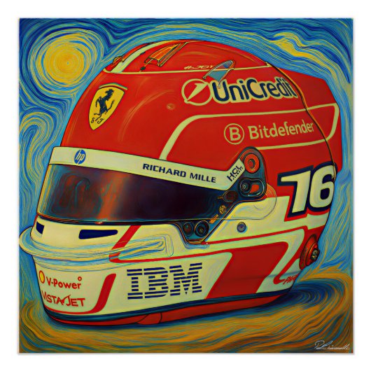 Formula One Leclerc Helmet Perfect Poster (Voorkant)
