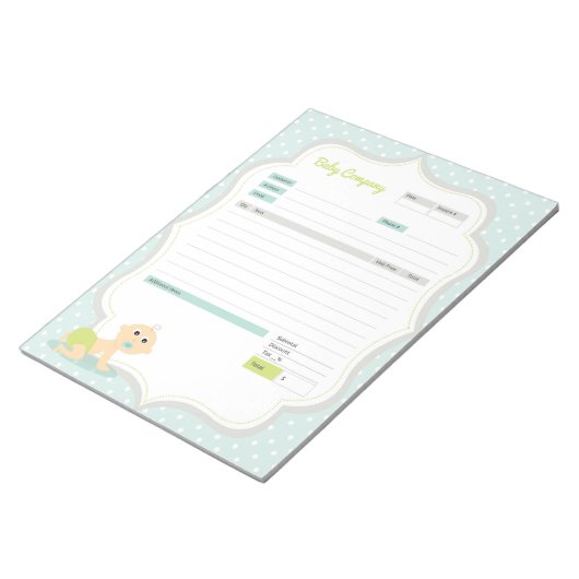 Formulaire de commande de thème bébé et Bloc-notes (Incliné)