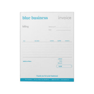Formulaire de commande ou Bloc-notes bleu vierge