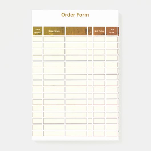 formulaire de commande post-it (Devant)